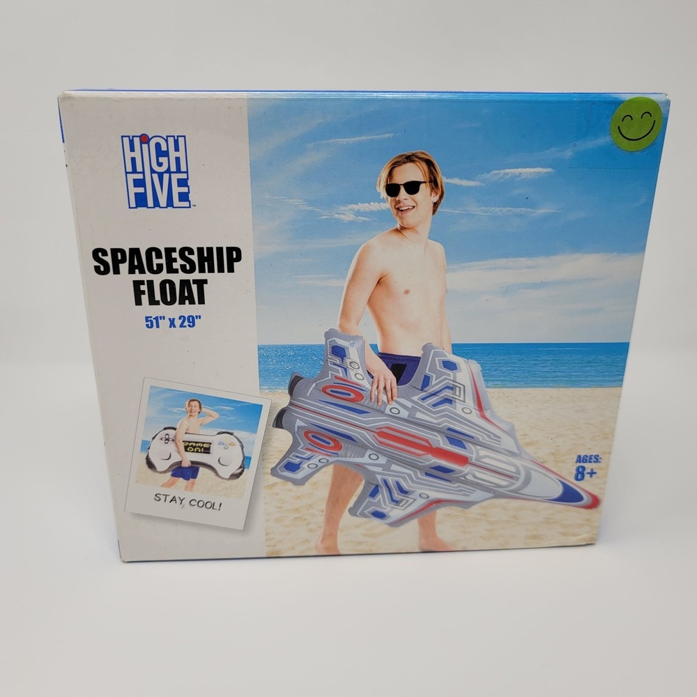 High Five Spaceship Pool Float 51x29 Inches Kids Inflatable Pool Lake Beach